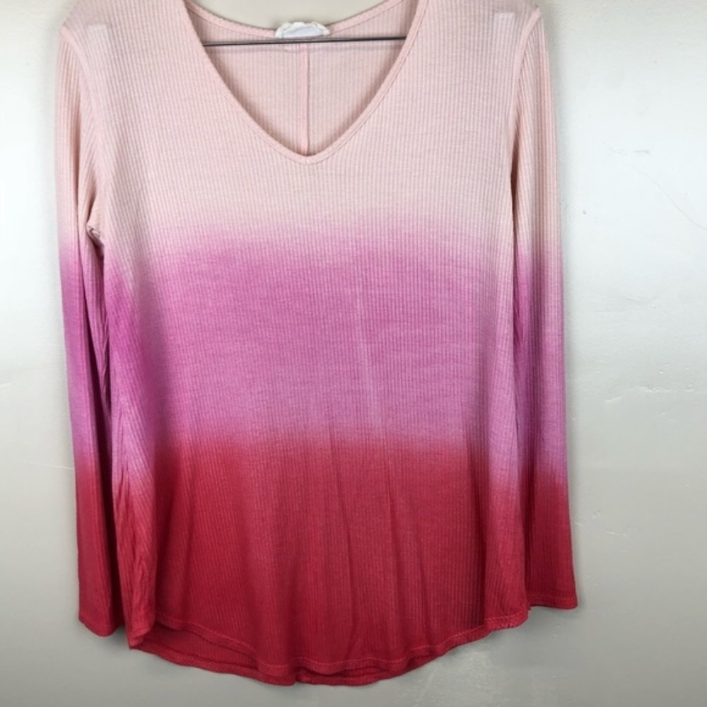 Abree Ombré Thermal Long Sleeve Tee Size Small
